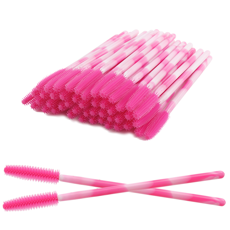 Eyelash Extension Options - 50/100 Stuks Wegwerp Siliconen Wimperborstel Gekleurde