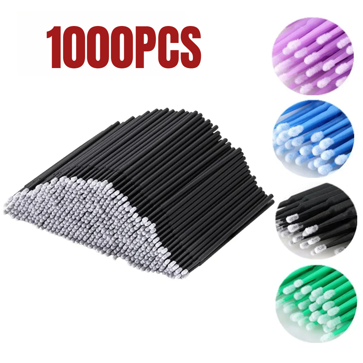 Eyelash Extension Remover - 1000/500PCS Wimperreinigingsborstel Zeer Kleurrijke Schoonheid Make-up