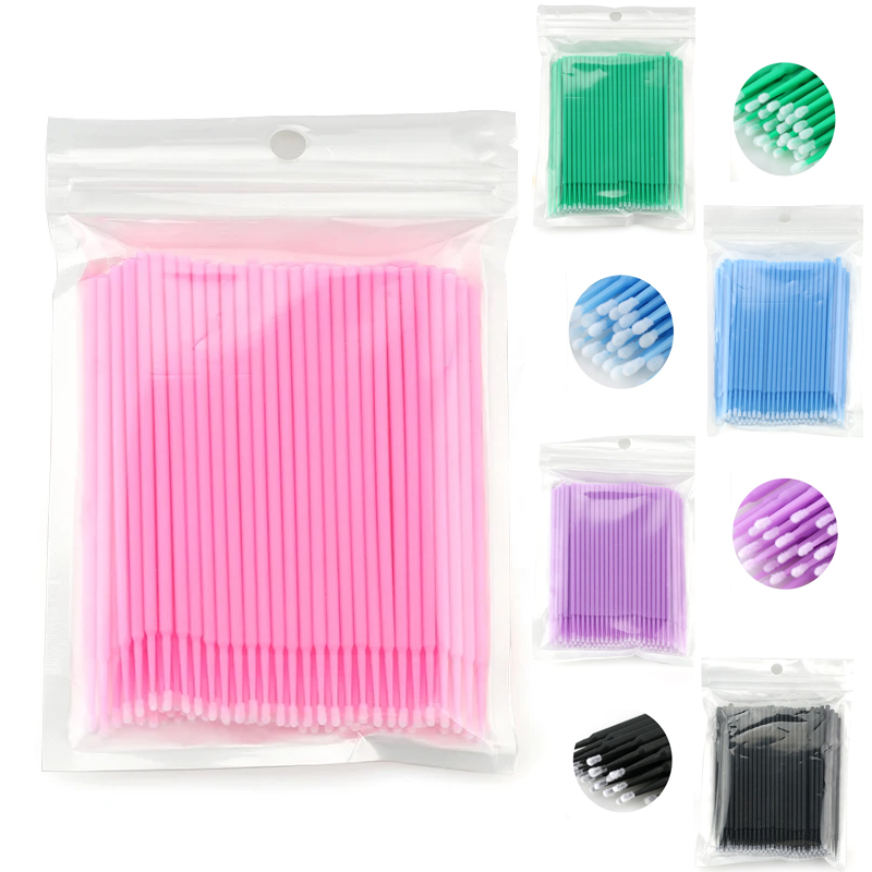 Eyelash Extension Remover - Wegwerp Wimperborstels Wattenstaafje 50/100Pcs Micro-Borstels Wimpers