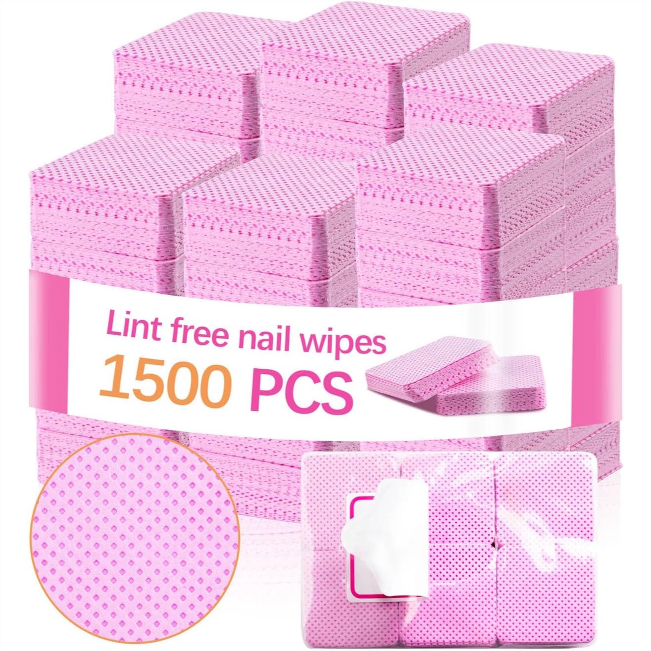 Eyelash Extension Remover - 1500 stuks pluisvrije nageldoekjes voor gelnagels,