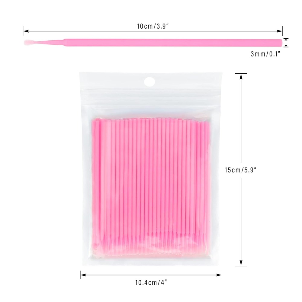 Eyelash Extension Remover - 500 stuks wegwerp micro-wattenstaafjes, buigbare applicatorborstels